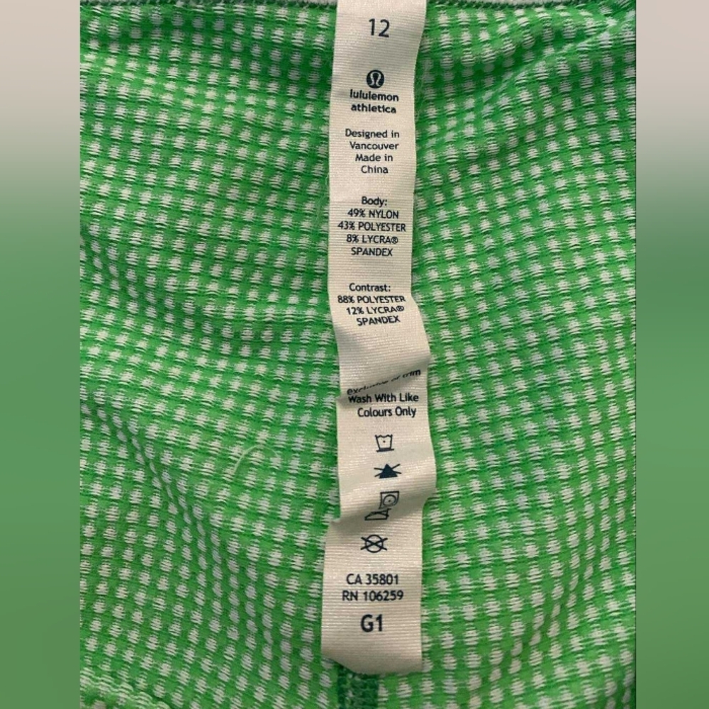 Lululemon Athletica Green And White Leggings Size 12 - Picture 7 of 9